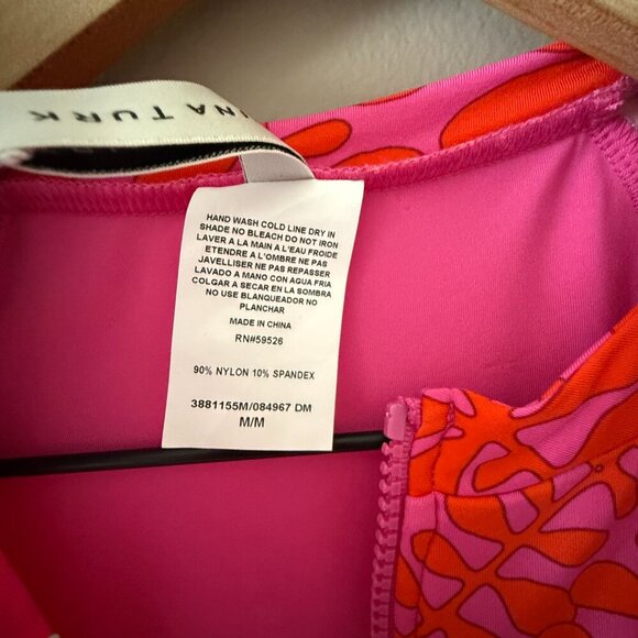 Women's M NWT Trina Turk Paddle Board One Piece Swim Suit Pink Orange - Picture 6 of 7